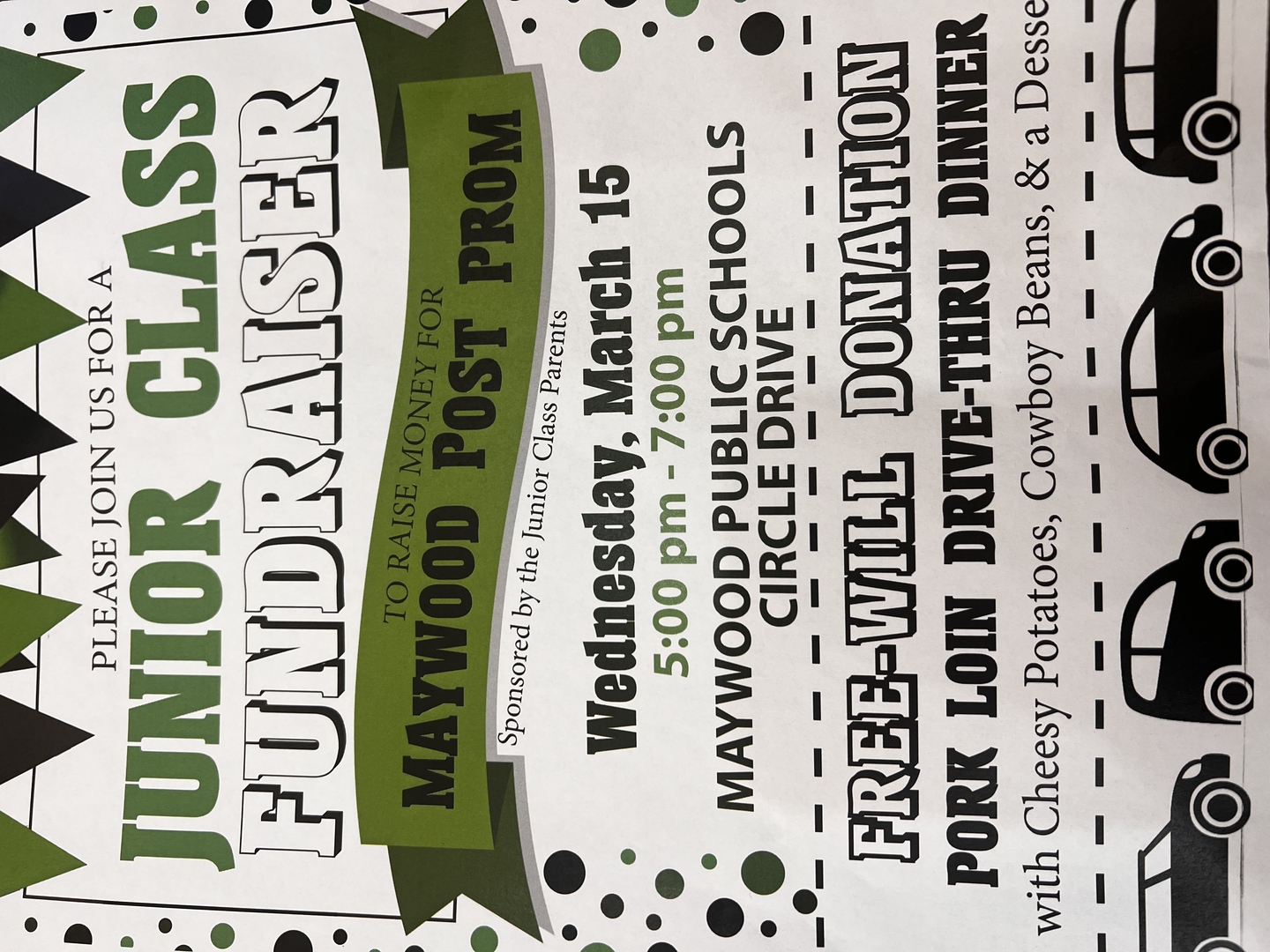 Maywood Public Schools Pork Loin Dinner March 15th